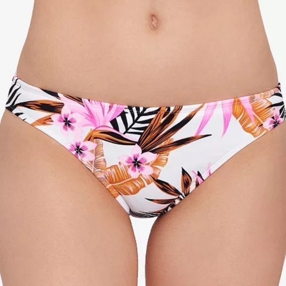SALT + COVE Women's Tropic Time Printed Cinch-Back Bikini Bottoms, swimsuit M - Picture 1 of 9